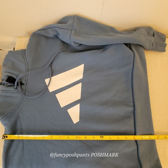ADIDAS three bar 3B logo orbit hoodie sweatshirt in violet blue flattering fit - Picture 13 of 17